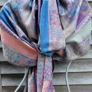 Purple & pink Multicolor Festival Pashmina scarf Head wrap shawl, Rave shawl NWT